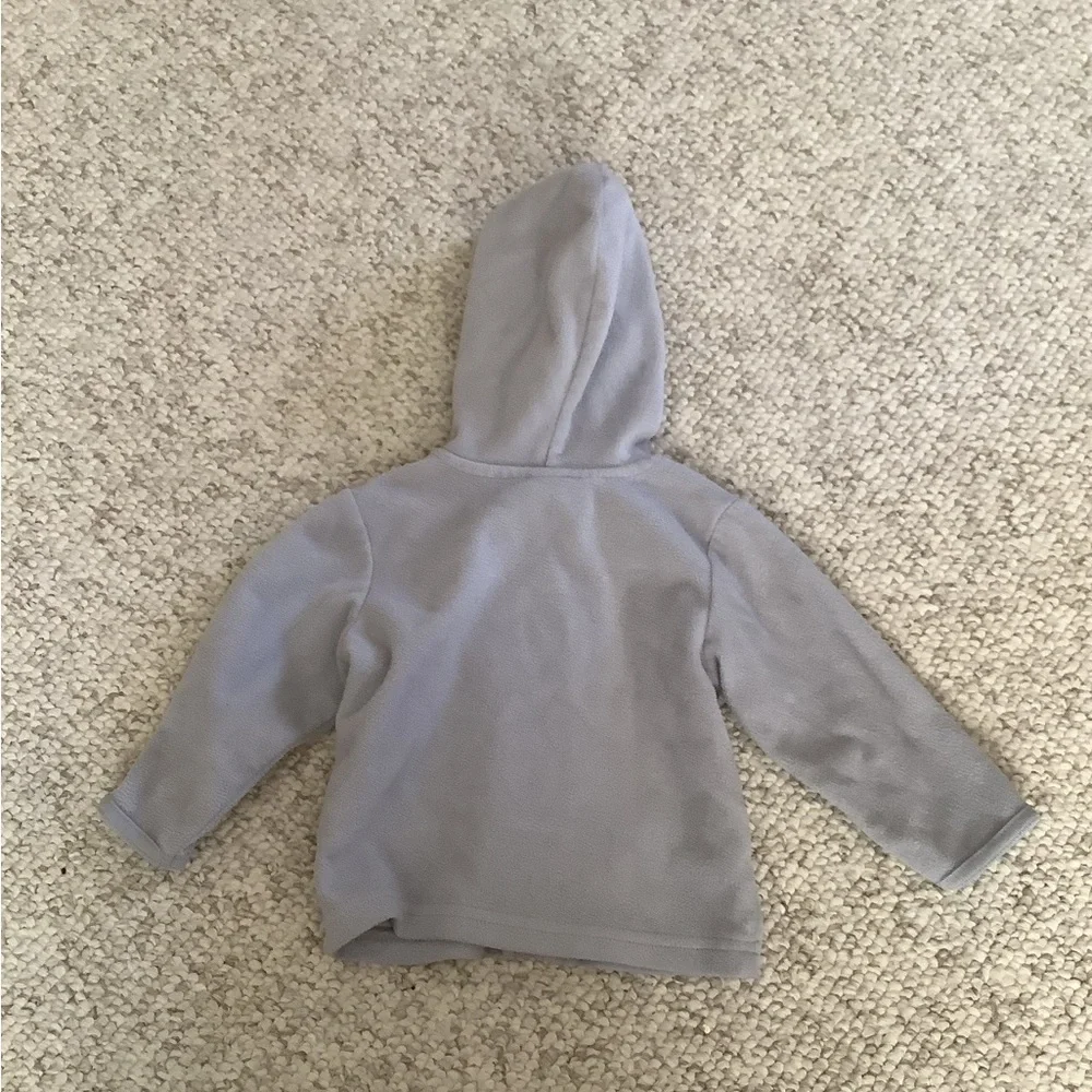 Old Navy Gray Fleece Zipper Hoodie Jacket 6-12 Months
